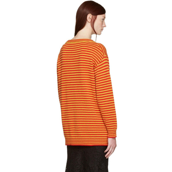 Gucci Women Sweater Tiger Black Panther Striped Red Yellow Size Small Wool $1495 - Picture 5 of 12